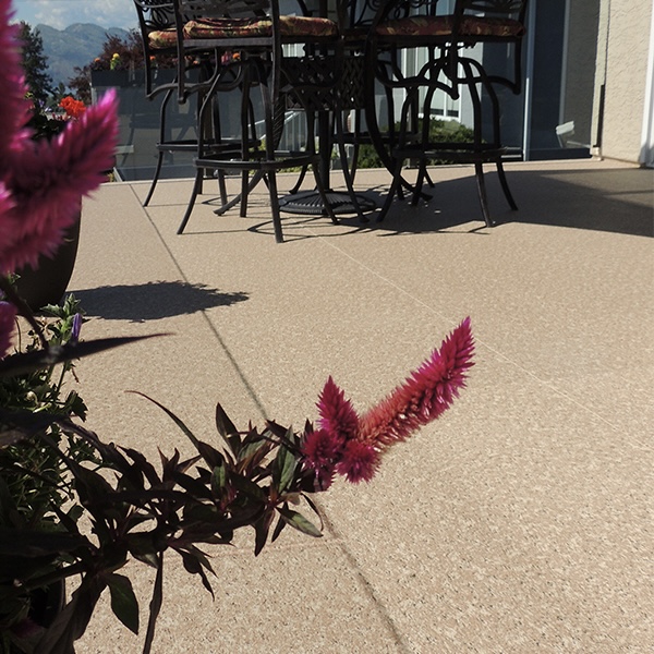 Tufdek Supreme Walnut vinyl deck on upper residential deck