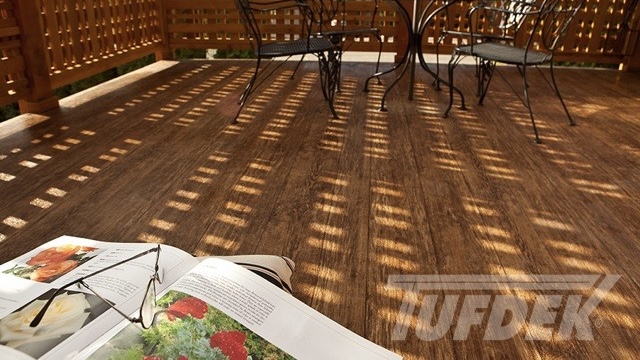 Vinyl decking installation detail